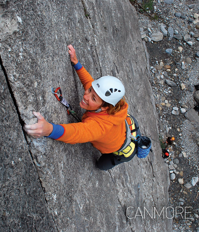 Rock climbing in Canmore